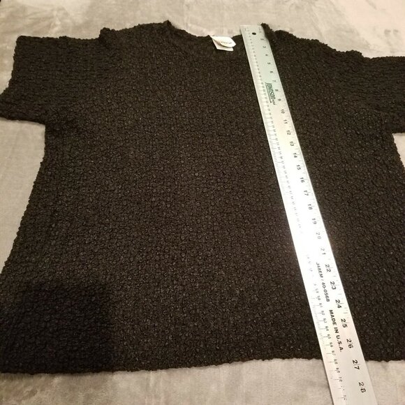 JR Bentley Womens Plus Size 2X Black Textured Knit Short Sleeve Sweater Top - Picture 6 of 7